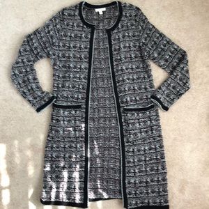 Eva Mendes boucle sweater coat